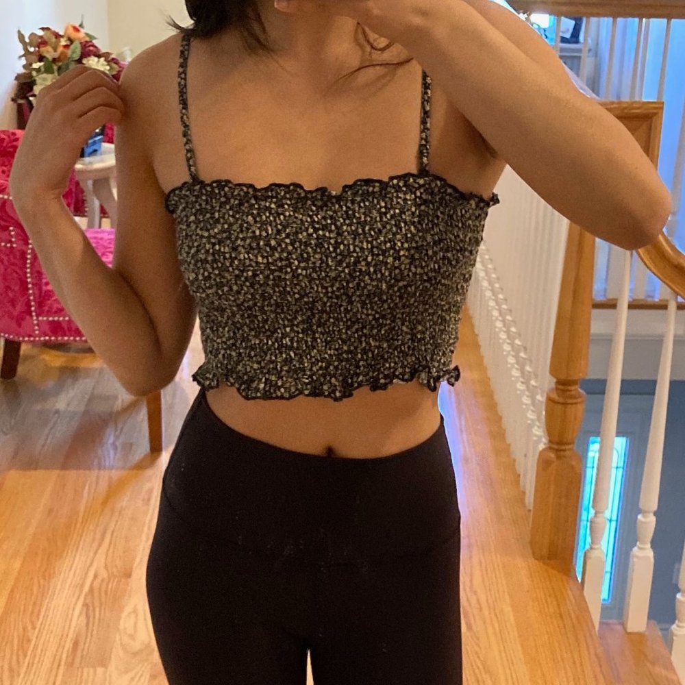 NWOT American Eagle Floral Crop Tank Top Small